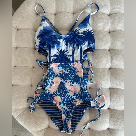 NEVER WORN STRAPPY CUT OUT SWIMSUIT - Picture 1 of 1